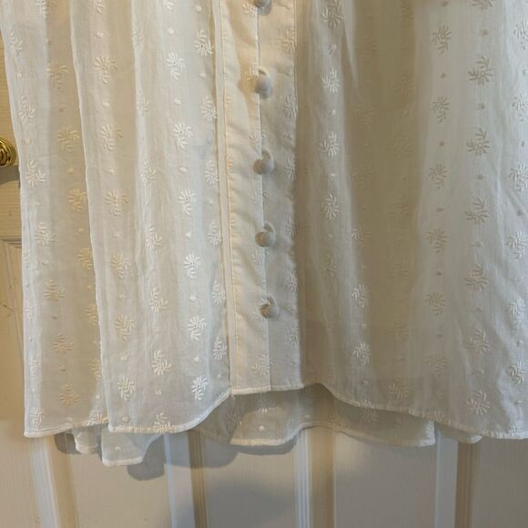 New Midsummer Dress by Cabi #5943 Embroidered Eyelet Button Front Sz 8 - Picture 10 of 14